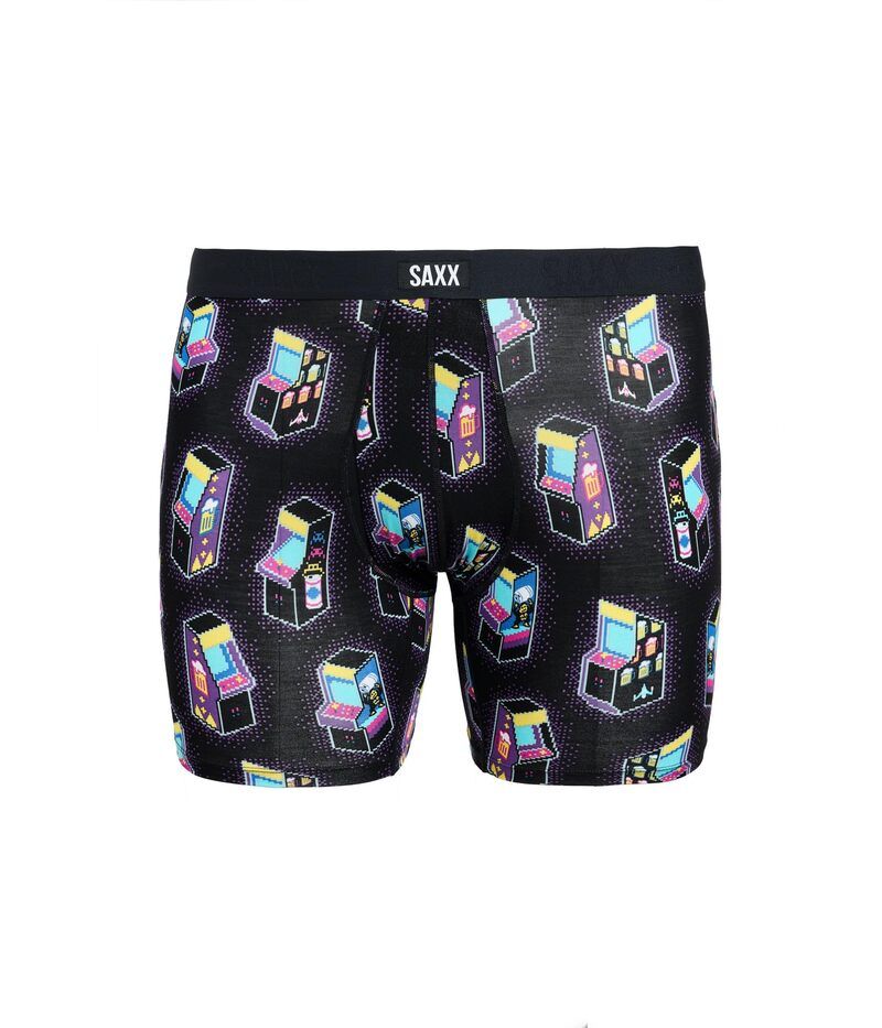 サックスアンダーウェアー メンズ ボクサーパンツ SAXX UNDERWEAR Vibe Xtra Soft Comfort Boxer Briefly BeercadeBlack ブラック
