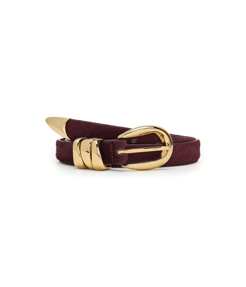 メイドウェル レディース アクセサリー ベルト Madewell Triple Metal Keeper Belt Haircalf Cabernet