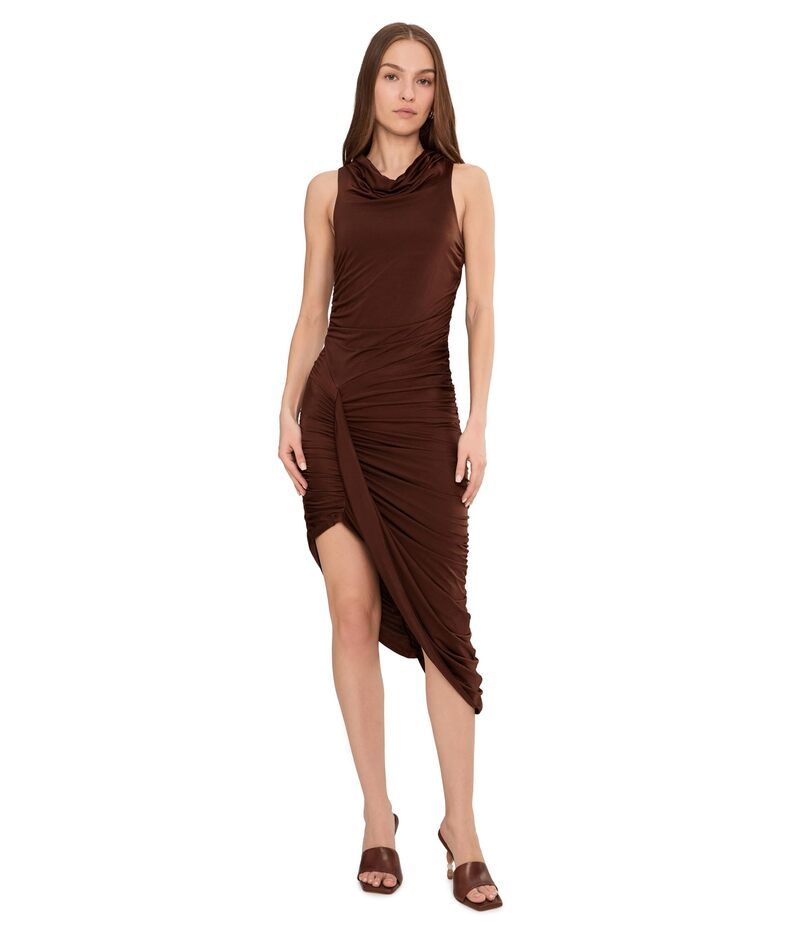 アヴェックレフィーユ レディース トップス ワンピース ミディ ノースリーブ ジャージー Avec Les Fillesleeveless Jersey Twist Midi Dress Rum Raisin