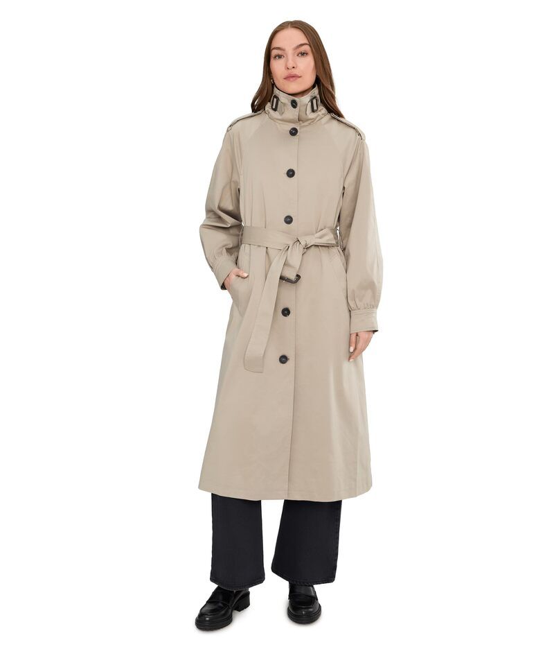アヴェックレフィーユ レディース アウター コート スタンドネック マキシ Avec Les Filles Funnel Neck Maxi Trench Sage セージ