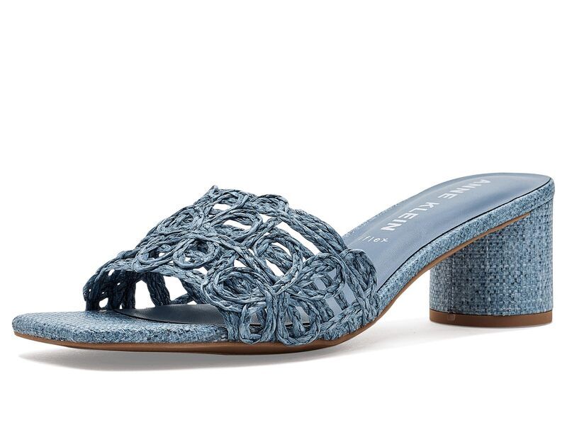 アンクライン レディース シューズ サンダル Anne Klein Flores Blue Raffia ブルー