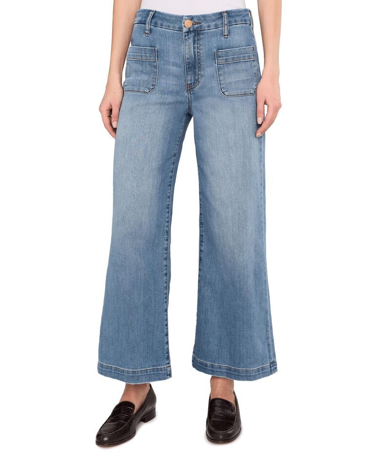 カットフロムザクロス レディース ボトムス デニムパンツ ワイドレッグ プチ KUT from the Kloth Petite Meg High Rise Wide Leg With Patch Pockets Regular Hem Totally
