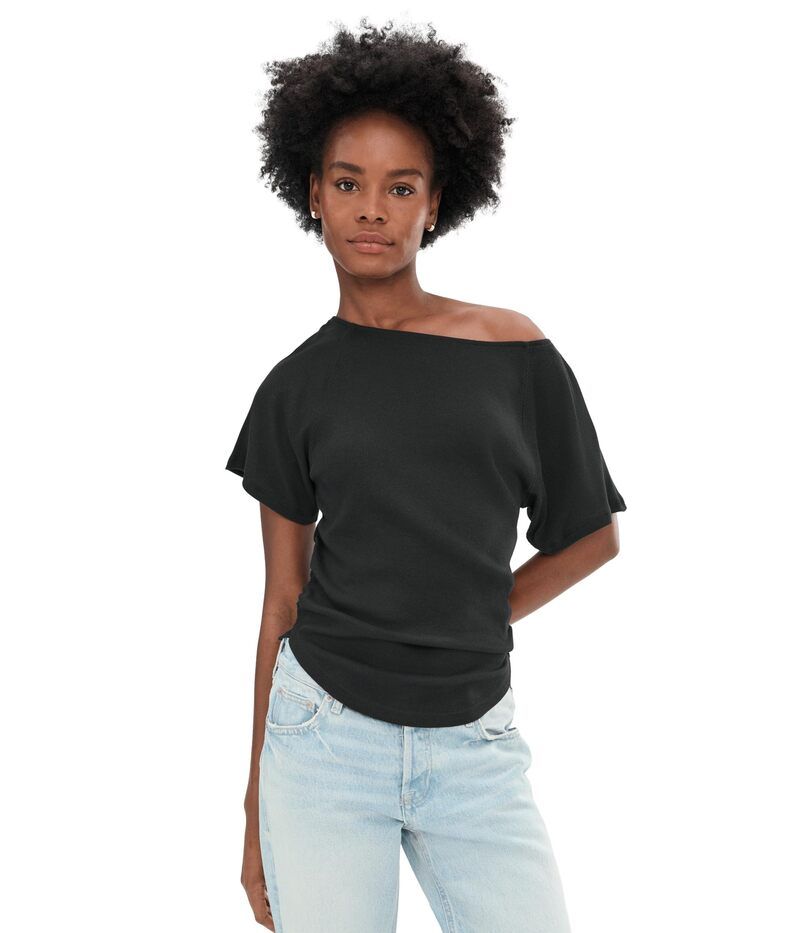 フリーピープル レディース トップス シャツ Free People Lucy OfftheShoulder Tee Black ブラック