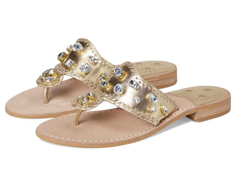 ジャックロジャース レディース シューズ サンダル Jack Rogers Jacks Flat Jeweled Sandals Jacks Platinum