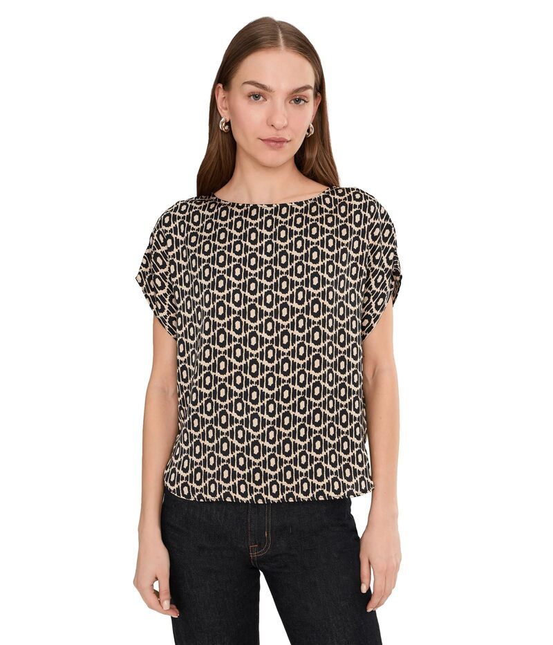 ニックプラスゾーイ レディース トップス シャツ NICZOE Lacy Diamonds Day Gloss Woven Tee Black Multi ブラック