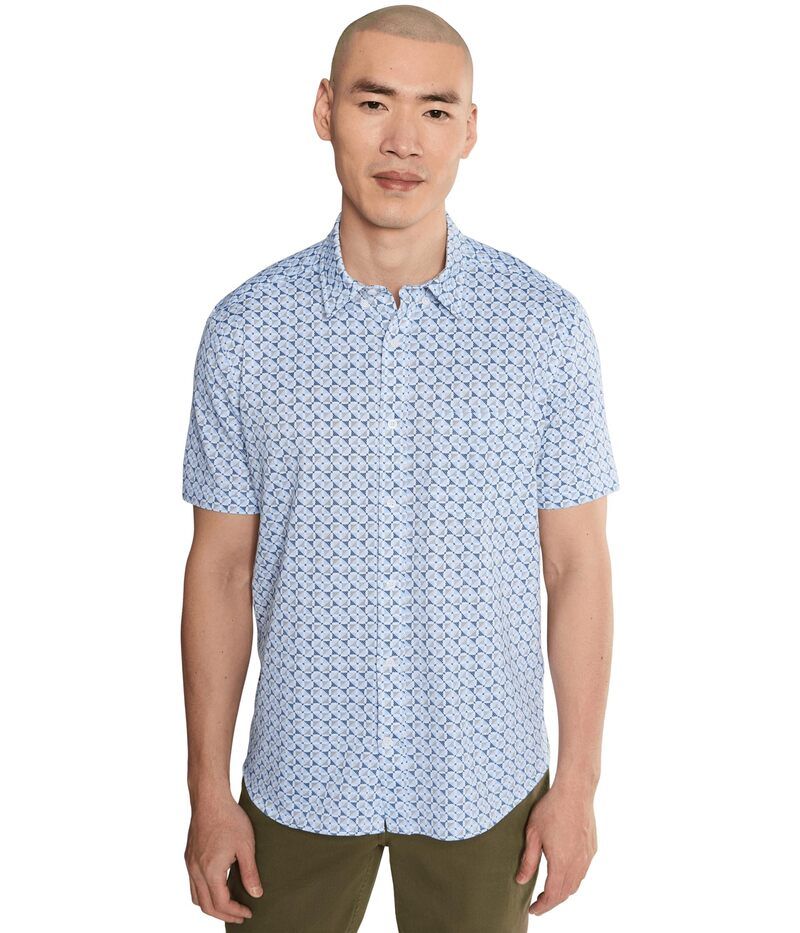 ジョンストンアンドマーフィー メンズ トップス シャツ 半袖 ニット Johnston Murphy Xc Flex Ascend Shortsleeve Knit Shirt Blue Multi Square Grid ブルー 18,485円