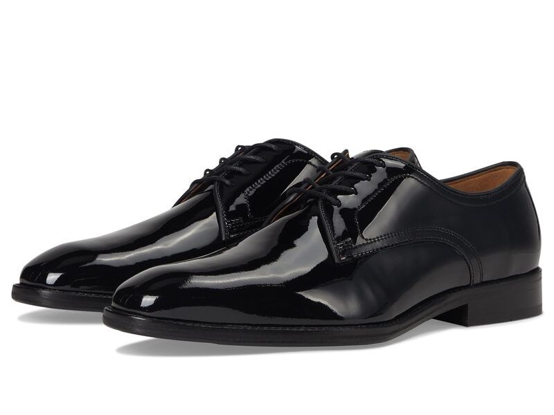 ジョンストンアンドマーフィー メンズ シューズ オックスフォード Johnston Murphy Sullivan Plain Toe Black Italian Patent Calfskin ブラック