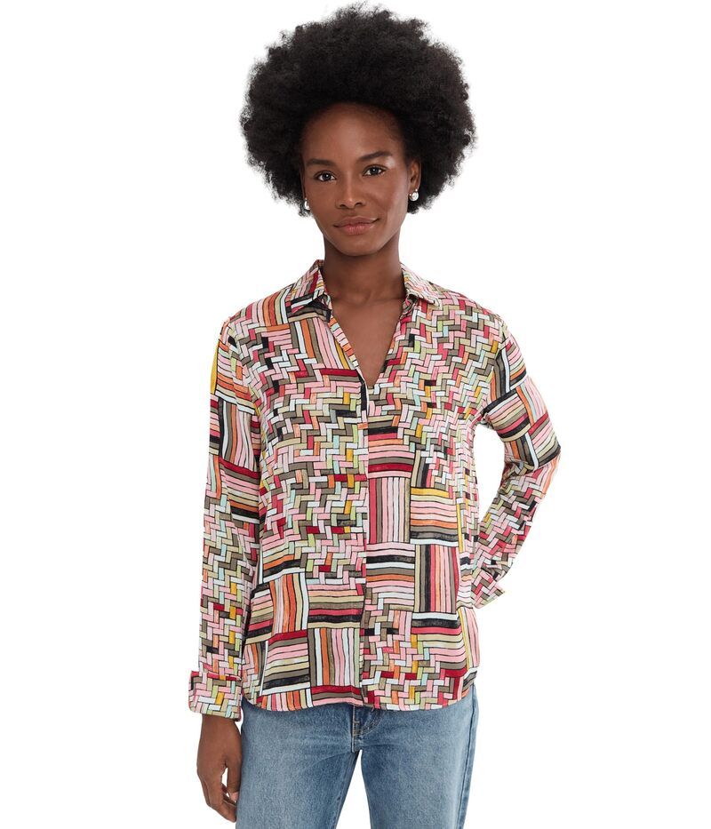 ニックプラスゾーイ レディース トップス シャツ NICZOE Colorweave Shirt Pink Multi ピンク