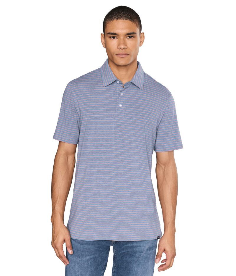ファレティ メンズ トップス シャツ Faherty Short Sleeve Movement Polo Coral Tide Stripe コーラル