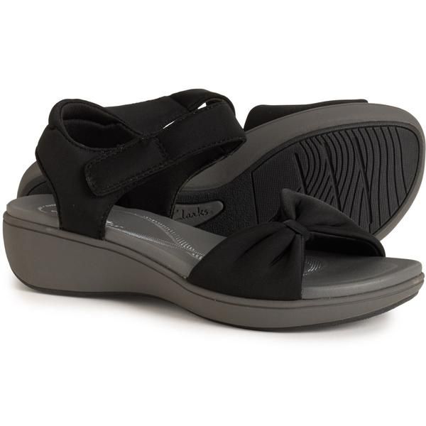 クラークス レディース シューズ サンダル アンクル Clarks Breeze Rae Sarankle Strap Sandals Wide Width For Women Black Textile ブラック
