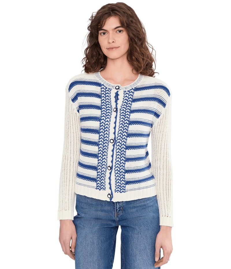 ニックプラスゾーイ レディース アウター ニット・セーター カーディガン NICZOE Painted Porcelain Cardigan Blue Multi ブルー