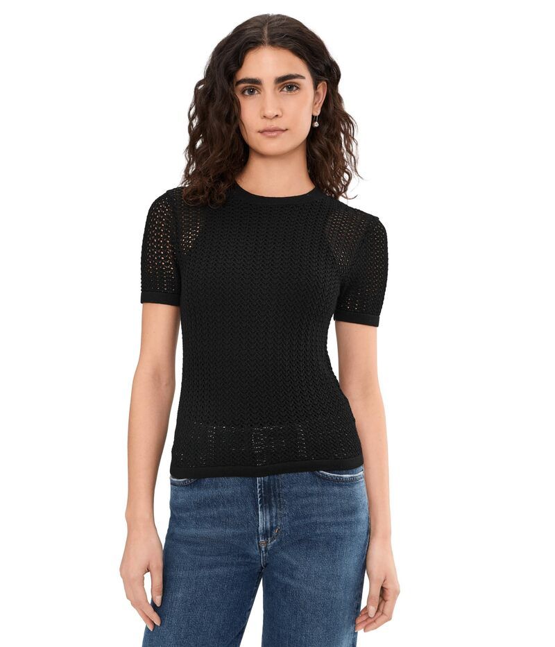 ジョーズジーンズ レディース トップス シャツ Joes Jeans The Crochet Baby Tee Black ブラック