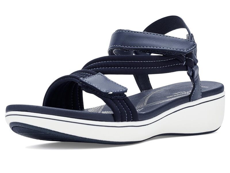 クラークス レディース シューズ サンダル Clarks Breezerae Sunavy Textile ネイビー