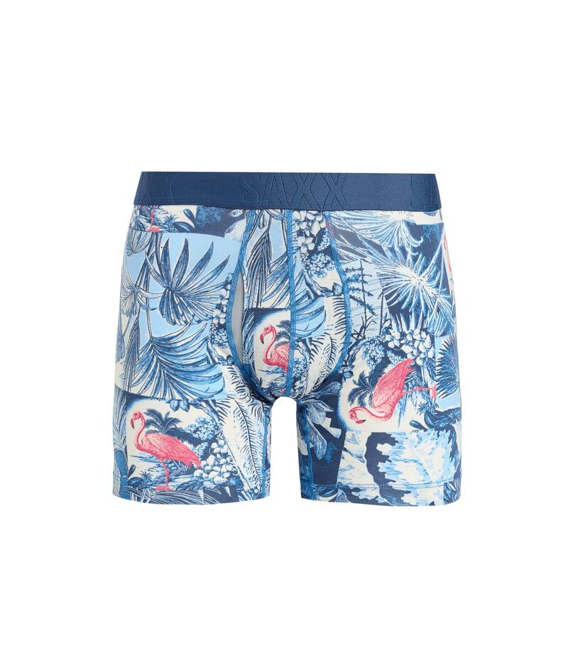 サックスアンダーウェアー メンズ ボクサーパンツ コットン SAXX UNDERWEAR Droptemp Cooling Cotton Boxer Briefly BotaniqueWashed Indigo インディゴ