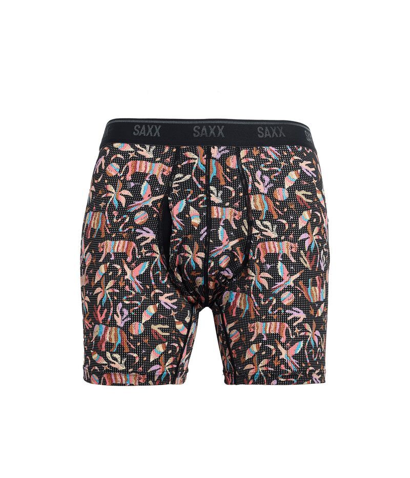 サックスアンダーウェアー メンズ ボクサーパンツ メッシュ SAXX UNDERWEAR Quest Quickdry Mesh Boxer Briefly Adobe ZooBlack ブラック