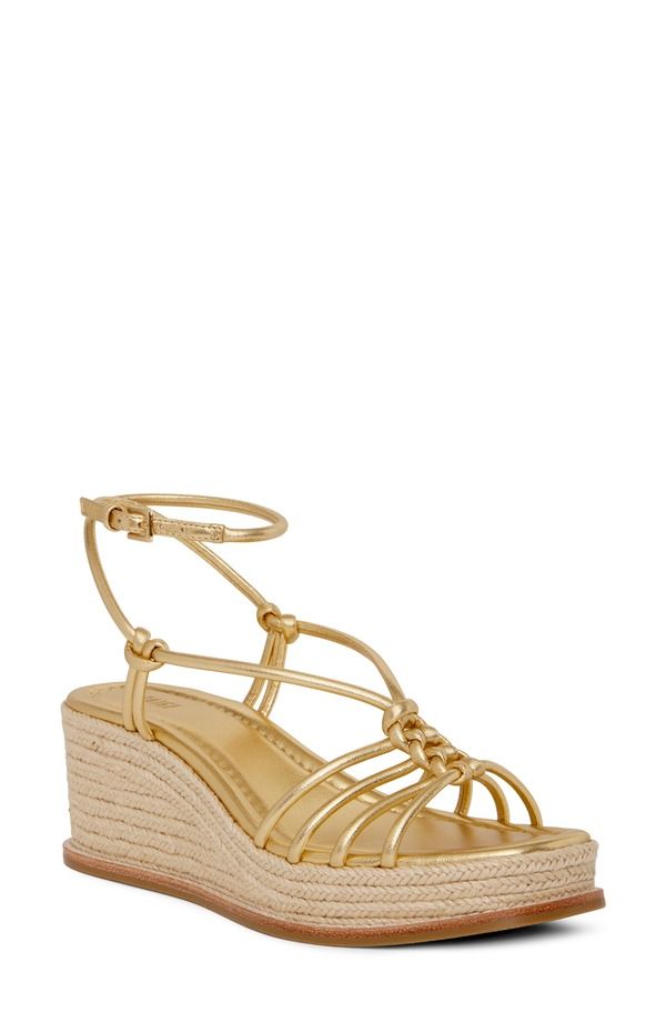 ペイジ レディース シューズ サンダル プラットフォーム アンクル PAIGE Julian Espadrille Ankle Straplatform Wedge Sandal Gold ゴールド