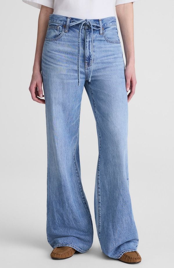 メイドウェル レディース ボトムス デニムパンツ ワイドレッグ ジーンズ Madewell The Ultimate Wide Leg Drawstring Airy Denim Jeans Raebrook Wash デニム