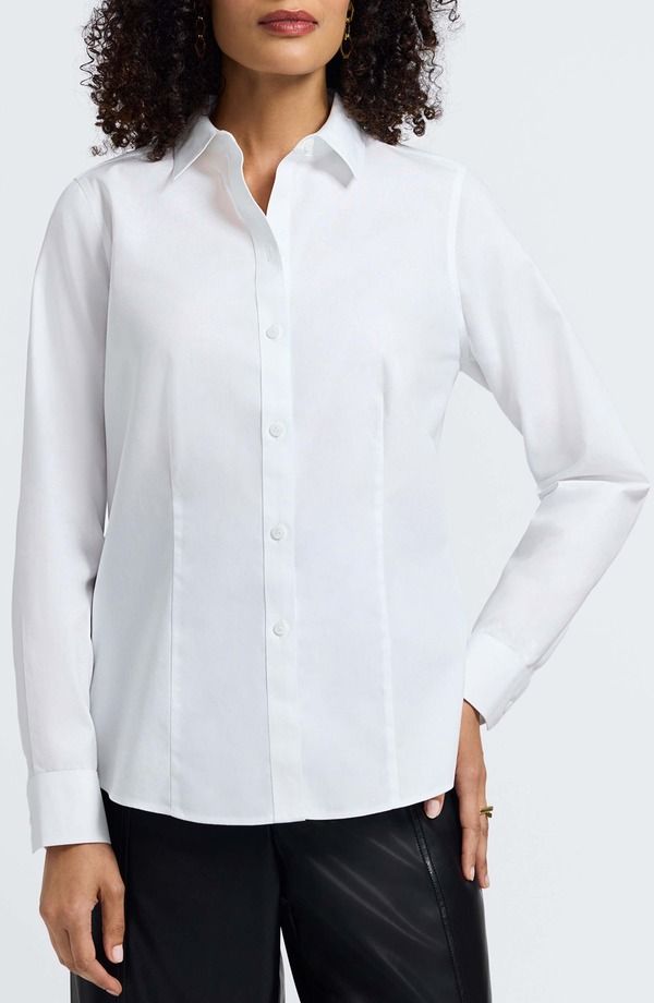 フォックスクラフト レディース トップス シャツ コットン Foxcroft Dianna NonIron Cotton Shirt White ホワイト