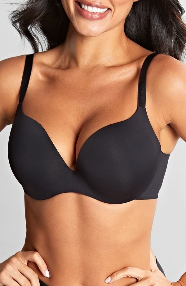 パナシェ レディース トップス Tシャツ Panache 365 Underwire Smooth Seamless Plunge TShirt Bra Black ブラック