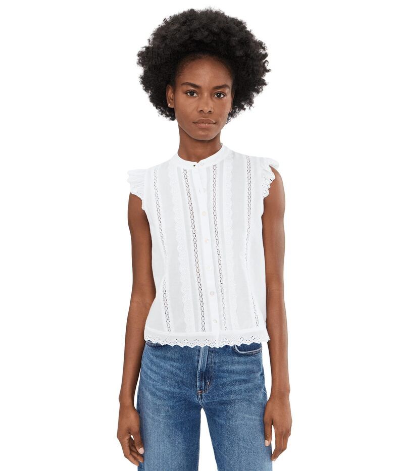 ニックプラスゾーイ レディース トップス シャツ Niczoe French Frill Topaper White ホワイト