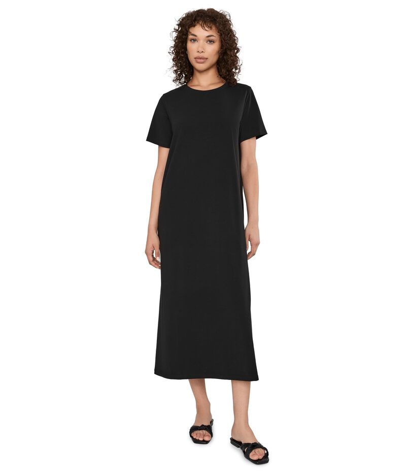 エイリーンフィッシャー レディース トップス ワンピース コットン ジャージー Eileen Fisher Pima Cotton Stretch Jersey Fullength Dress Black ブラック