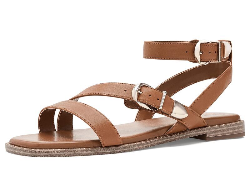 ヴィンスカムート レディース シューズ サンダル Vince Camuto Neiko Double Buckle Strappy Flat Sandals Golden Walnut