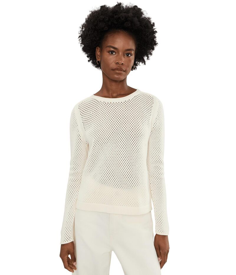 ニックプラスゾーイ レディース アウター ニット・セーター メッシュ Niczoe Breezeway Mesh Sweater Classicream クリーム