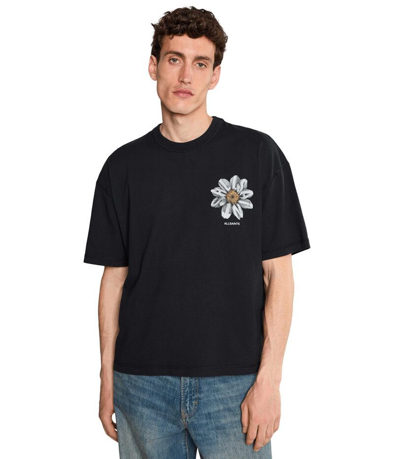 オールセインツ メンズ トップス シャツ Allsaints Petalshort Sleeve Crewashed Black ブラック