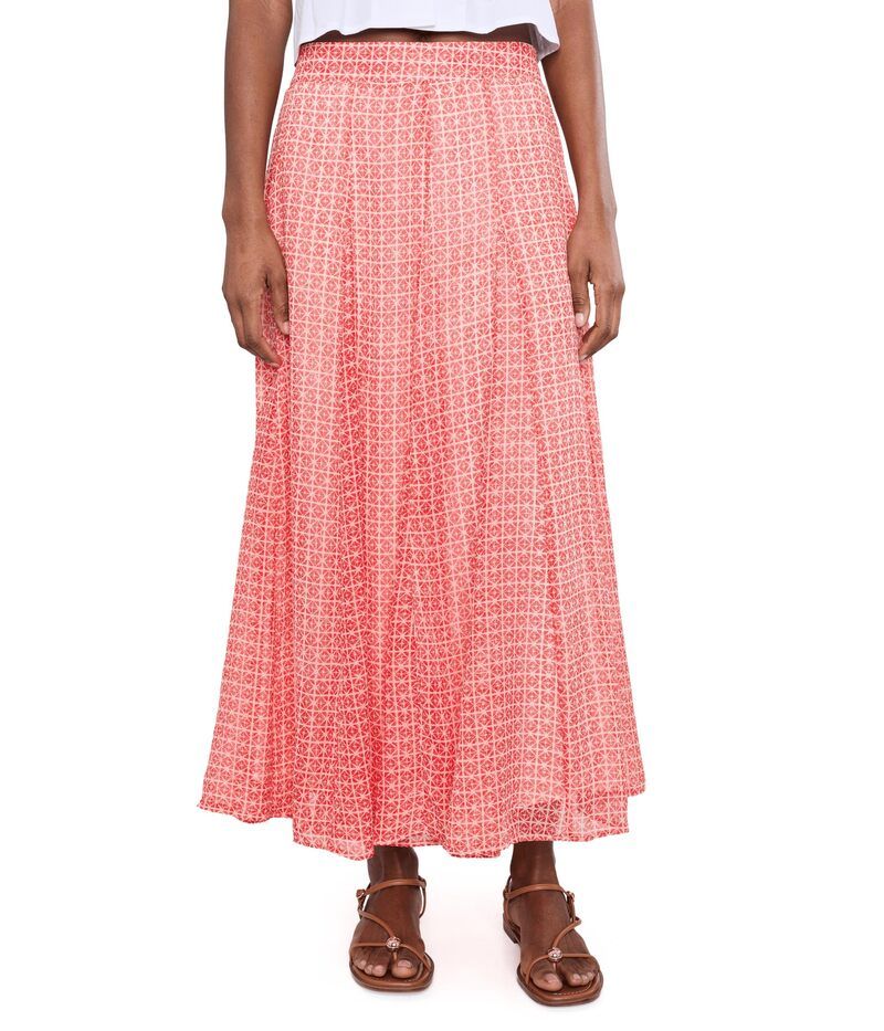 ヴィンスカムート レディース ボトムスカート Vince Camuto Waist Band With Back Elasticircular Skirt Lobstered レッド