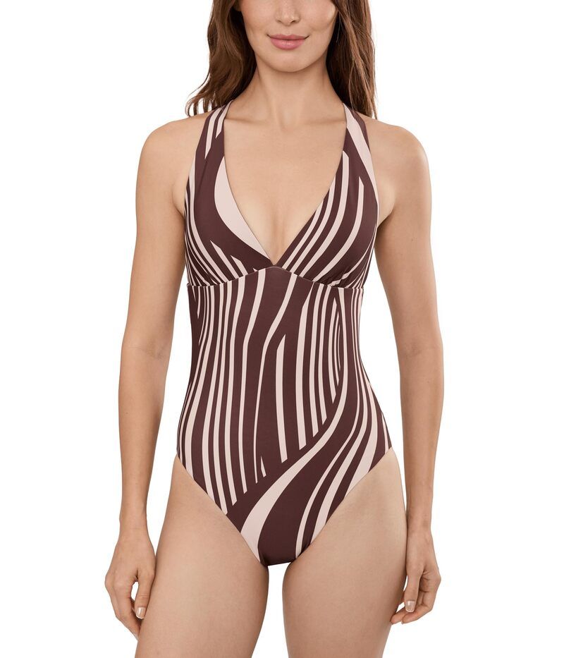 シーフォリー レディース 水着 上下セット Vネック Seafolly Coastline Deep VNeck OnePiece Cocoa ココア