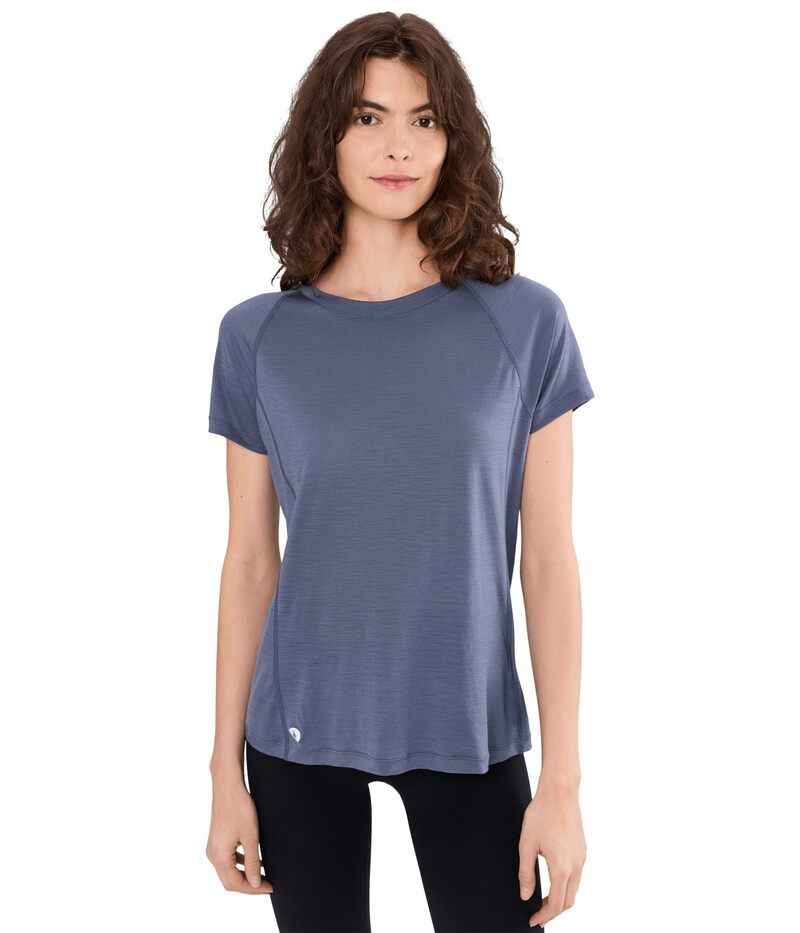 スマートウール レディース トップス シャツ Smartwool Active Ultralite Short Sleeve Nightfall Blue ブルー