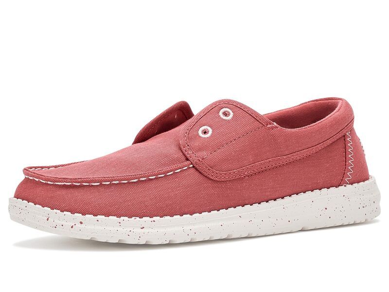 ヘイデュード レディース シューズ スリッポン・ローファー Hey Dude Wendy Cru Stretch Canvas Washed Red レッド