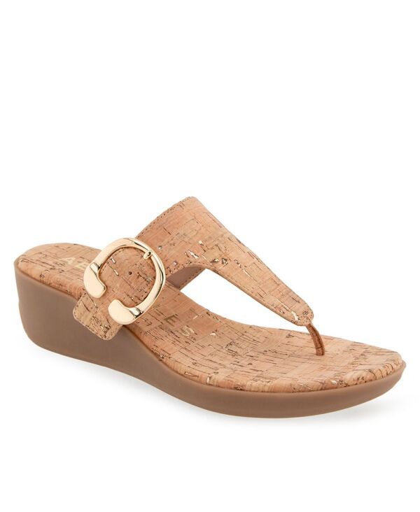 エアロソールズ レディース シューズ サンダル Aerosoles Womens Izola Wedge Sandals CorkGold Flecks ゴールド