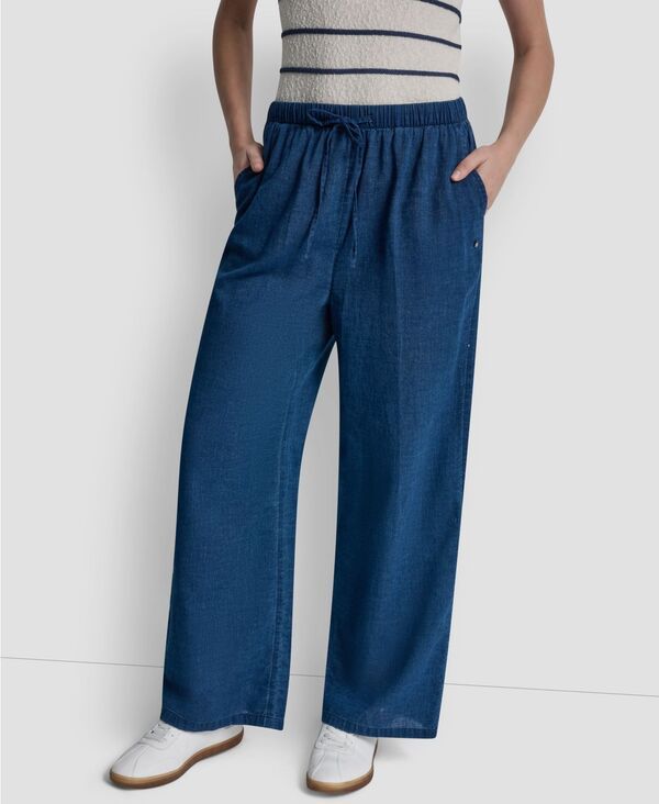 ダナキャランニューヨーク レディース ボトムス カジュアルパンツ DKNY Jeans Womens Relaxed Encased Elastic Waistband Pants Indigo インディゴ