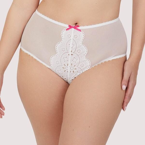 プレイフルプロミス レディース アンダーウェア パンツ Playful Promises Camille White Broderie High Waisted Brief White ホワイト