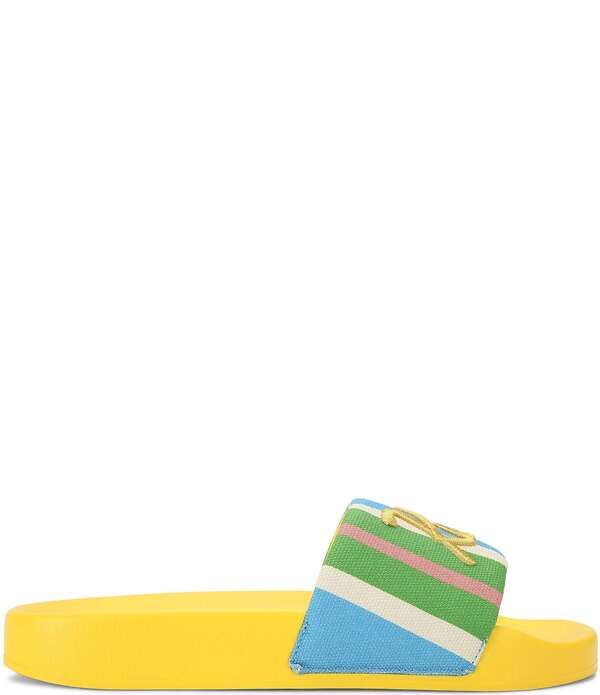 カートジェイガーロンドン レディース シューズ パンプス サンダル 刺繍 ロゴ Kurt Geiger London Meena Kurts Cabana Striped Canvas Embroidered Logo Pool Slide Sandals Y