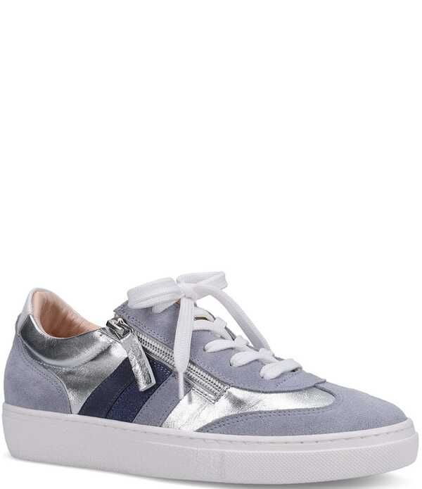 ロンホワイト レディース シューズ スニーカー プラットフォーム トール スエード レース レザー Ron White Ovella Suede and Metallic Leather Side Zip Lace Uplatform Sneakersilve
