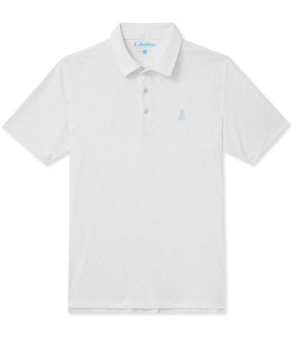 チャビーズ メンズ トップス シャツ Chubbies Vanna Short Sleeve Checkered Polo Pure White ホワイト