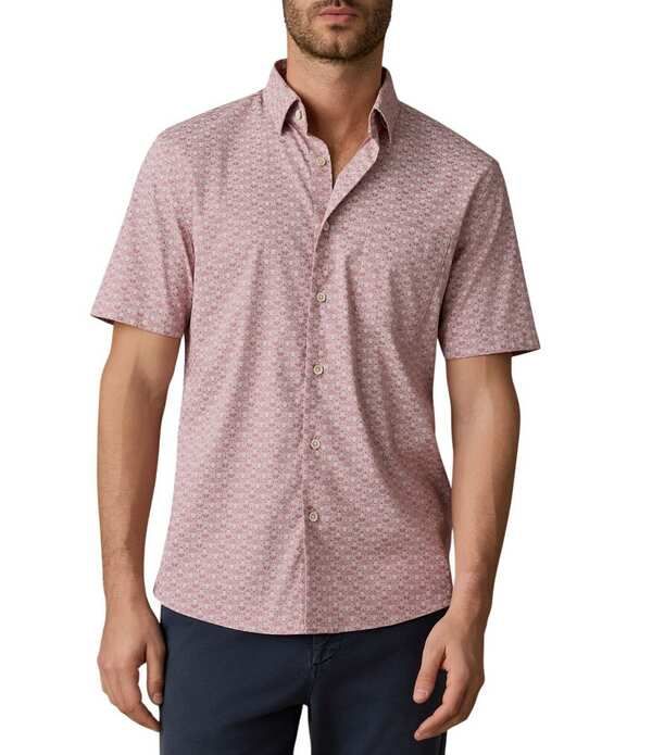 ファレティ メンズ トップス シャツ プリント Faherty Movement Palm Print Short Sleeve Woven Shirt Rose Palm