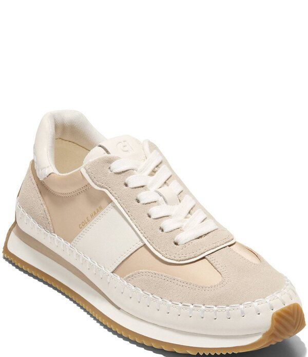 コールハーン レディース シューズ スニーカー ナイロン レザー Cole Haan Womens GrandPro Premier Nylon and Mixed Leatherunners Lt Sesame NylonPowder