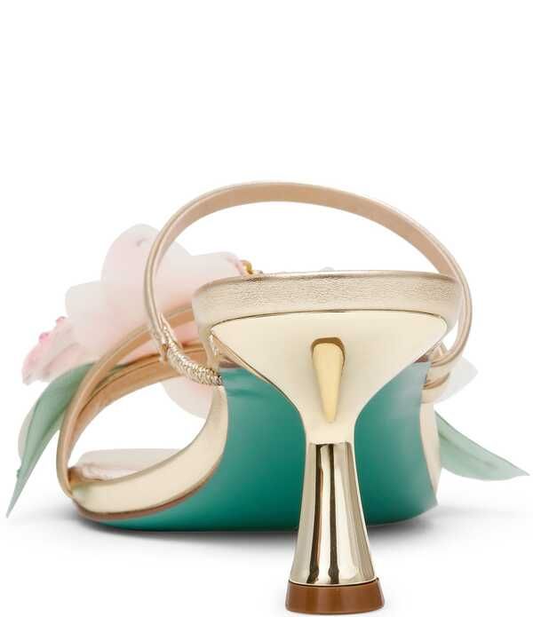 ベッツィジョンソン レディース シューズ サンダル フラワー柄 フラワー ヒール Betsey Johnson Wells Beaded Floral Kitten Heel Dresslide Sandals Light Gold ゴールド