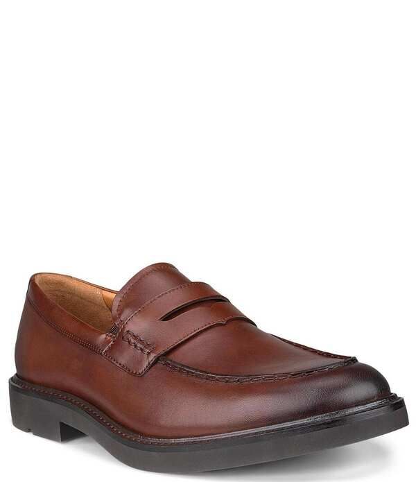エコー メンズ シューズ スリッポン・ローファー レザー ECCO Mens Metropole London Leather Penny Loafers Cognac