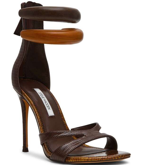 スティーブ マデン レディース シューズ ヒール サンダル Steve Madden Tigress Wood Ornament Stiletto Dressandals BrownMulti ブラウン