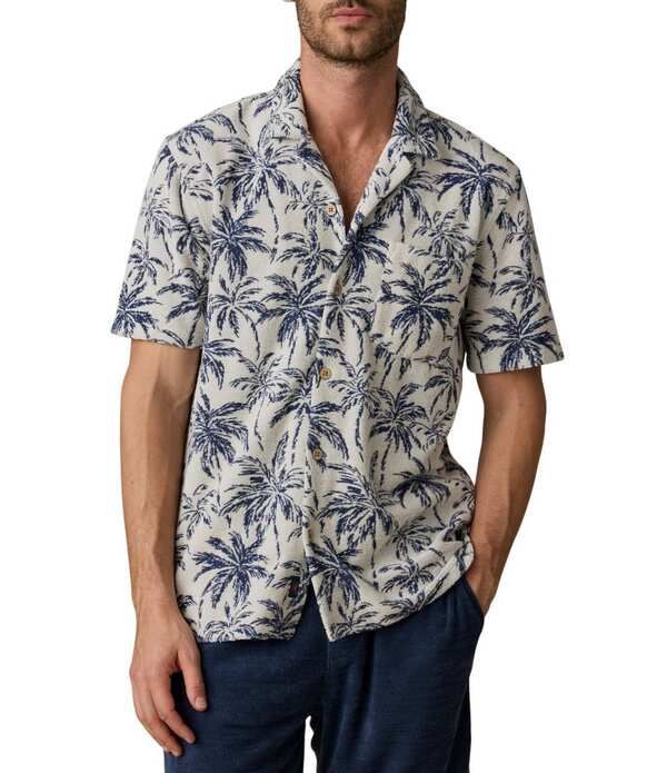 ファレティ メンズ トップス シャツ Faherty Palm Cabana Short Sleeve Woven Camp Shirt Ivory Tropic アイボリー