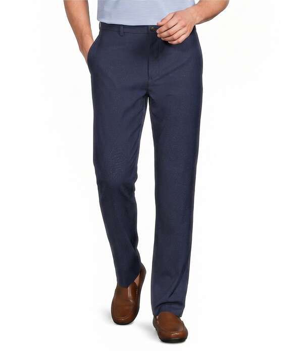 ラウンドトゥリーアンドヨーク メンズ ボトムス カジュアルパンツ Roundtree Yorke Flat Front Classic Fit Performance Texturedress Pants Blue ブルー