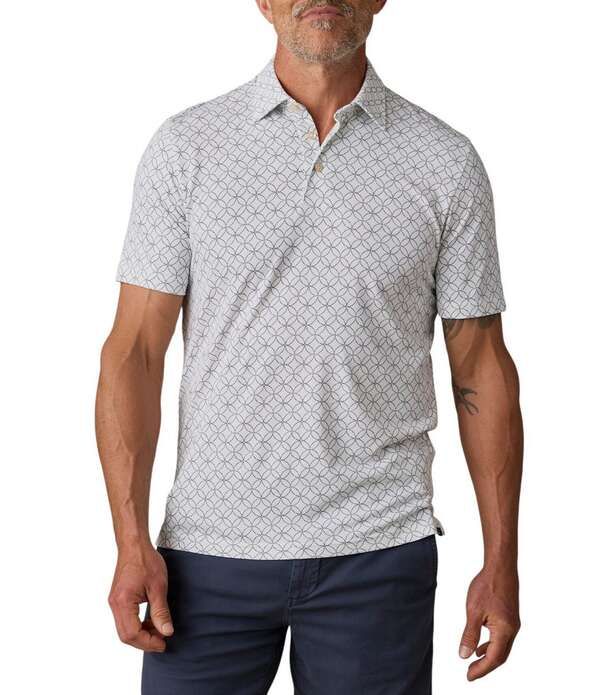 ファレティ メンズ トップス シャツ プリントール Faherty Big Tall Movement Pique Printed Short Sleeve Polo Shirt Ivory Blue Moon アイボリー