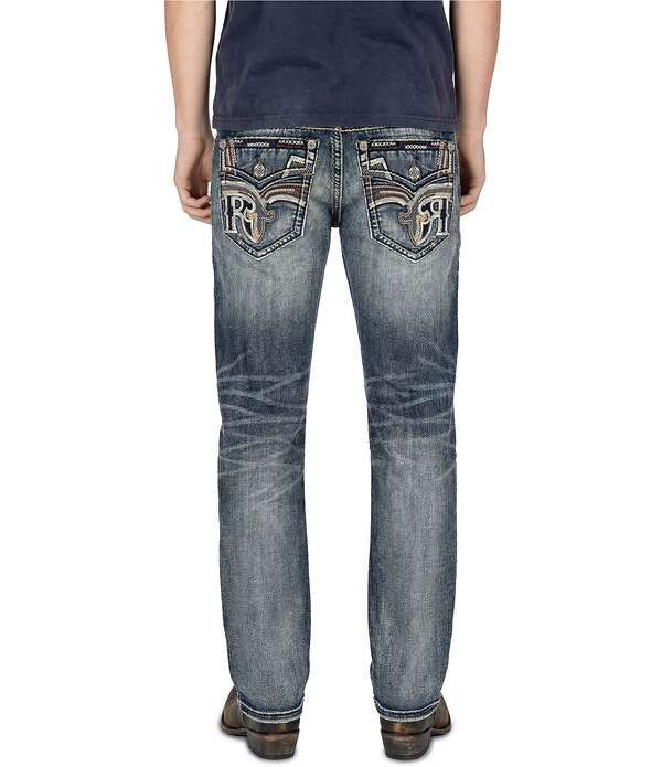 ロックリバイバル メンズ ボトムス デニムパンツ ヴィンテージーンズ Rock Revival Bexton 32 Inseam Straight Vintage Blue Wash Denim Jeans Vintage Blue ブルー