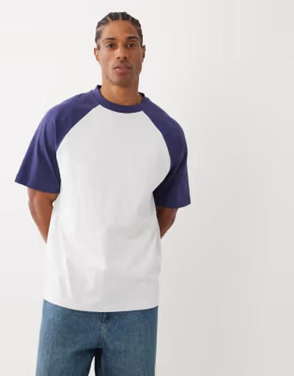 コットンオン メンズ トップス Tシャツ Cotton box fitshirt and Whitenavy ホワイト