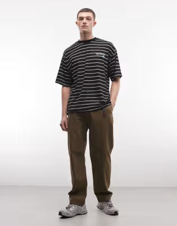グラミチ メンズ ボトムス カジュアルパンツ Gramicci loose fit G pants in pigment dyed bark BROWN ブラウン