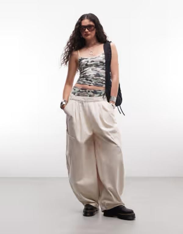 コルージョン レディース ボトムス カジュアルパンツ カーゴパンツ COLLUSION XL balloon cargo pants Offwhite オフホワイト